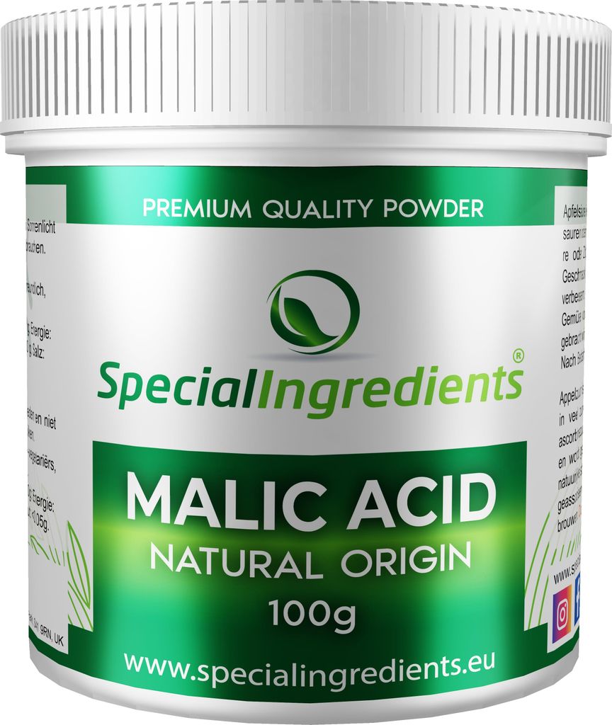 Ingredienti speciali Acido malico in polvere 100 g - Acido Immagine del prodotto 