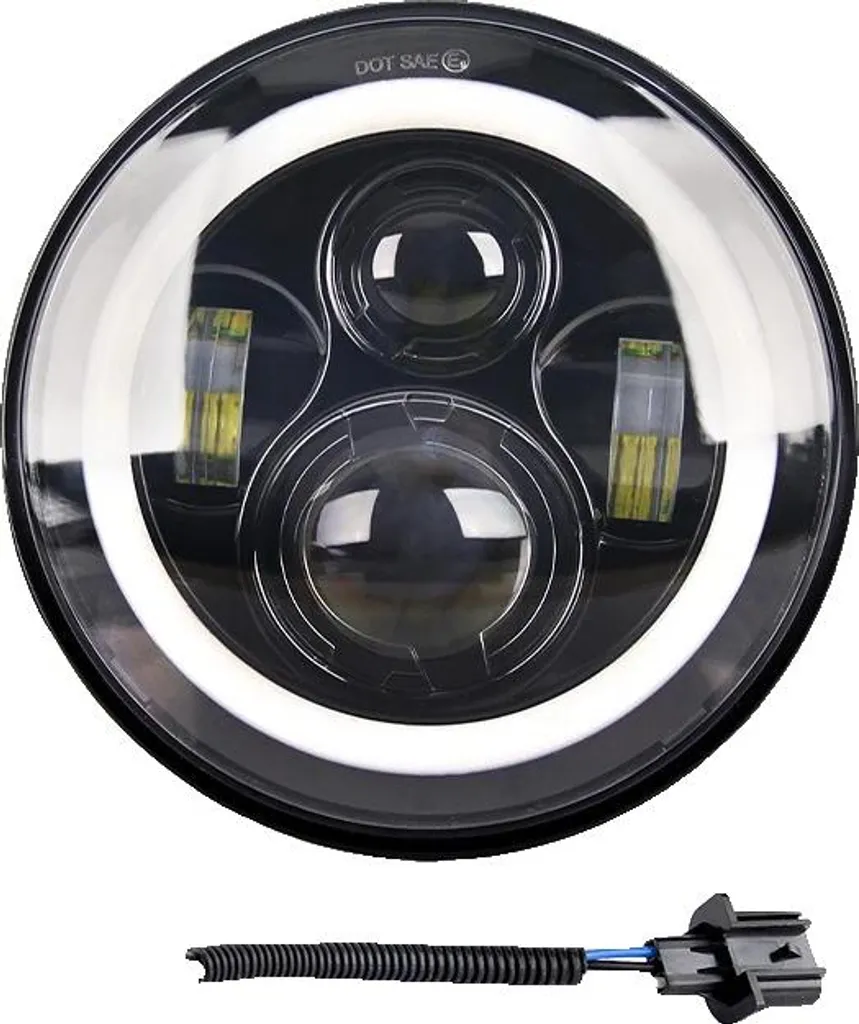 Optique de Phare LED 7 Pouces Vert Armée - Éclairage Mixte Route et Ville