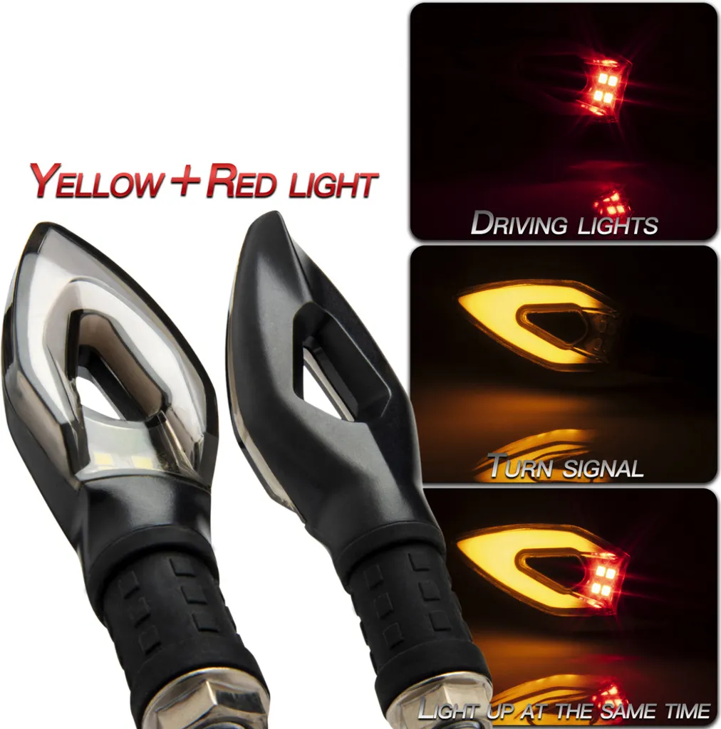 Accessori Moto Luci LED Cuore | Frecce 12V Gialle/Rosse Robust