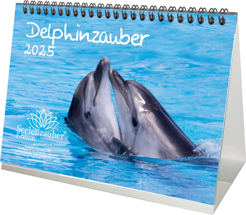 Delphinzauber DIN A5 Tischkalender für 2025 Delfin Delphin - Seelenzauber