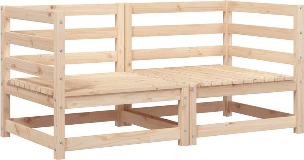 vidaXL Garten-Ecksofas 2 Stk. 70x70x67 cm Massivholz Kiefer