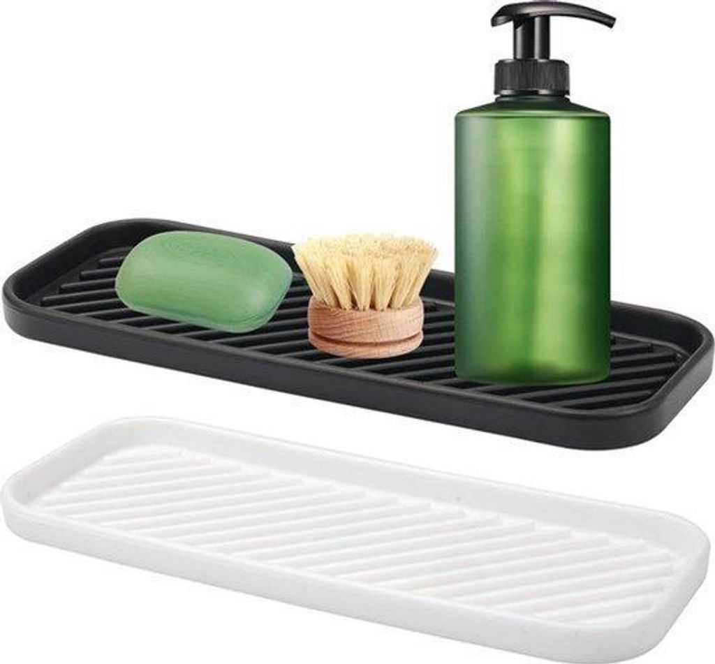 Silikon-Spülhalter für die Küche - 2-teiliger Gegenstandhalter - 23 cm x 9 cm - Spülorganizer, Abluftschild, Bad und Küche - Waschmaschine- un...