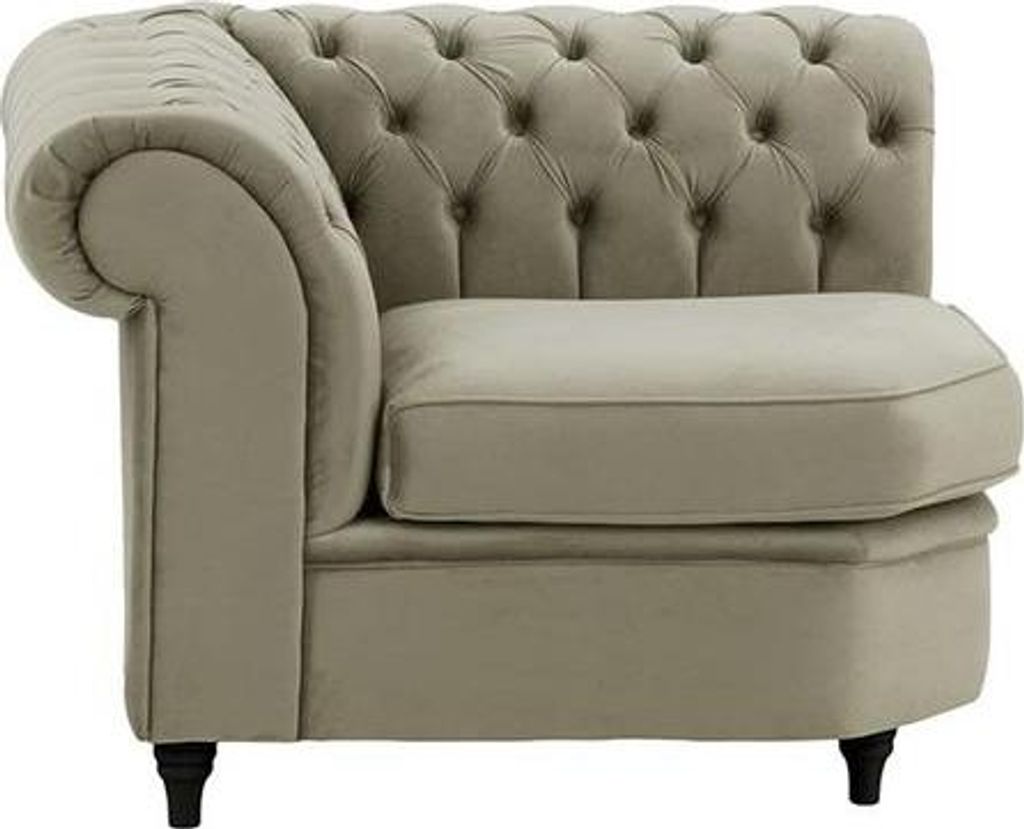 Chesterfield Modul - Eckelement (CM)-Velluto 17-black