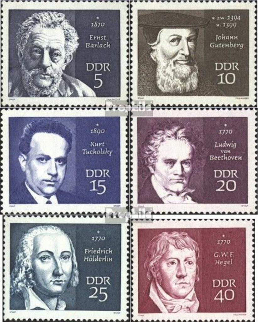 Briefmarken DDR 1970 Mi 1534-1539 (kompl.Ausgabe) gestempelt Berühmte Persönlichkeiten (IV)