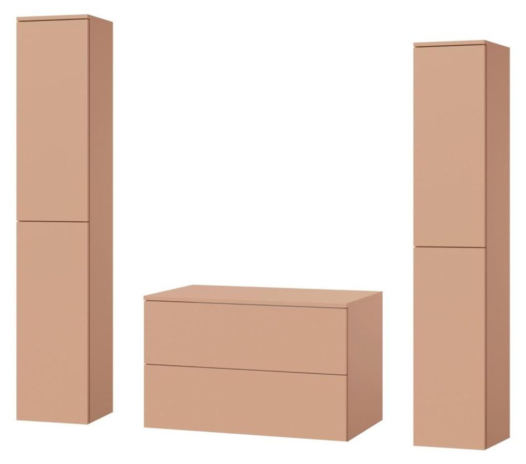 Badezimmerset 3-Teilig: Unterschrank + 2 Hochschränke Color Alpaca (2S 80 + 2D 160 X2)