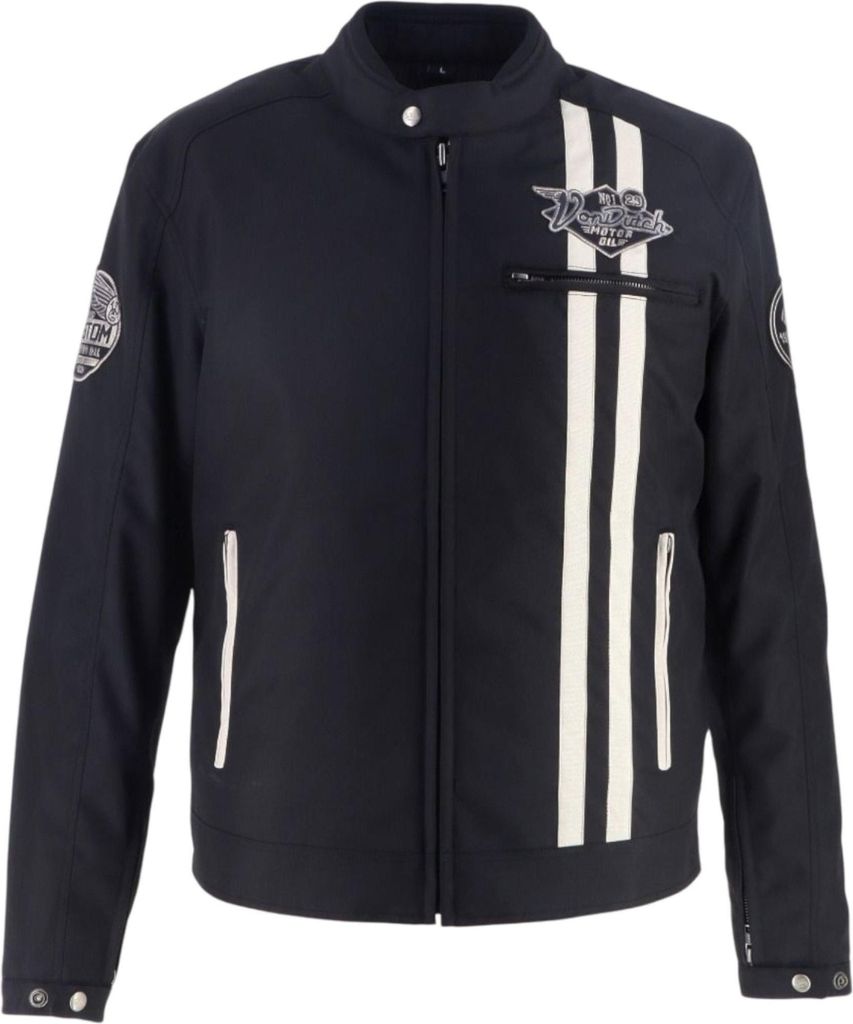 Von Dutch X Helstons Speed Racer Motorrad Textiljacke, schwarz/beige, M