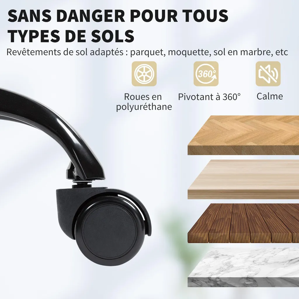 Fauteuil de bureau ergonomique marron ajustable pour ordinateur - 10