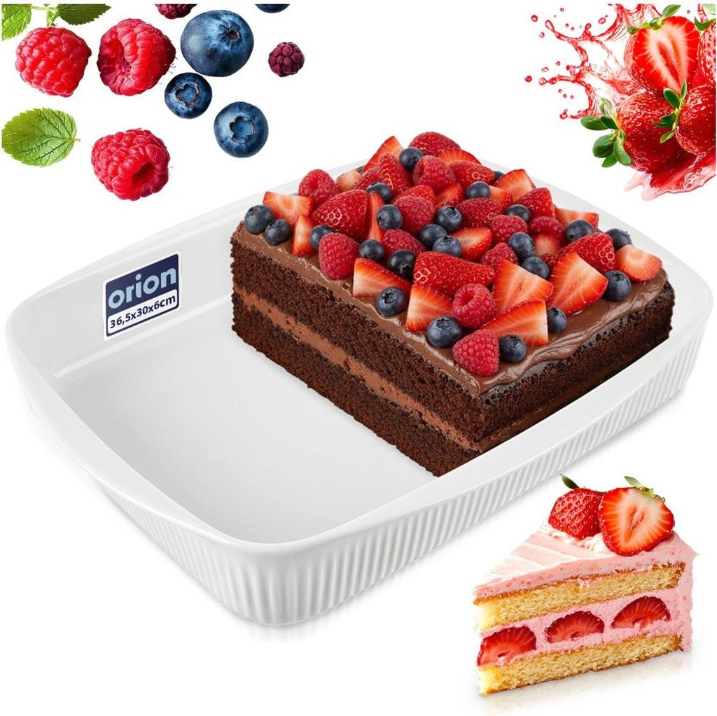 Orion | Zapekacia misa z porcelánu - biela - 36,5x30x6 cm - Obrázok produktu 