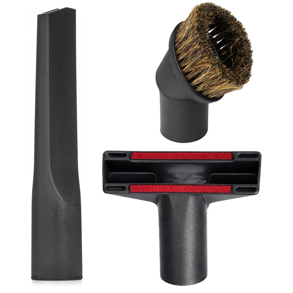 LEHMANN 3-teiliges Staubsauger Aufsätze - Polsterdüse, Fugendüse, Möbelpinse, Universal Zubehör für Staubsauger mit 35mm Durchmesser