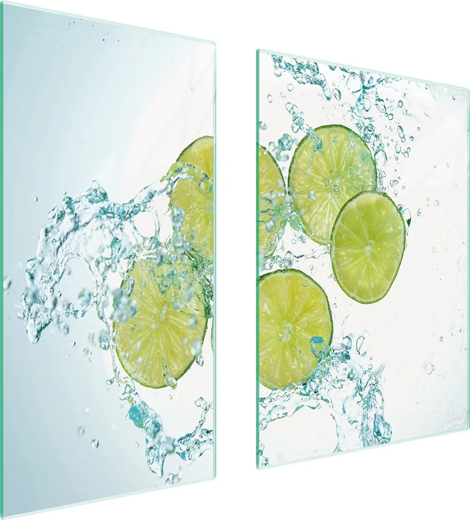 Piastre Coprifornelli 2 Pezzi 75x52 Vetro Acqua di Calce - Offerta