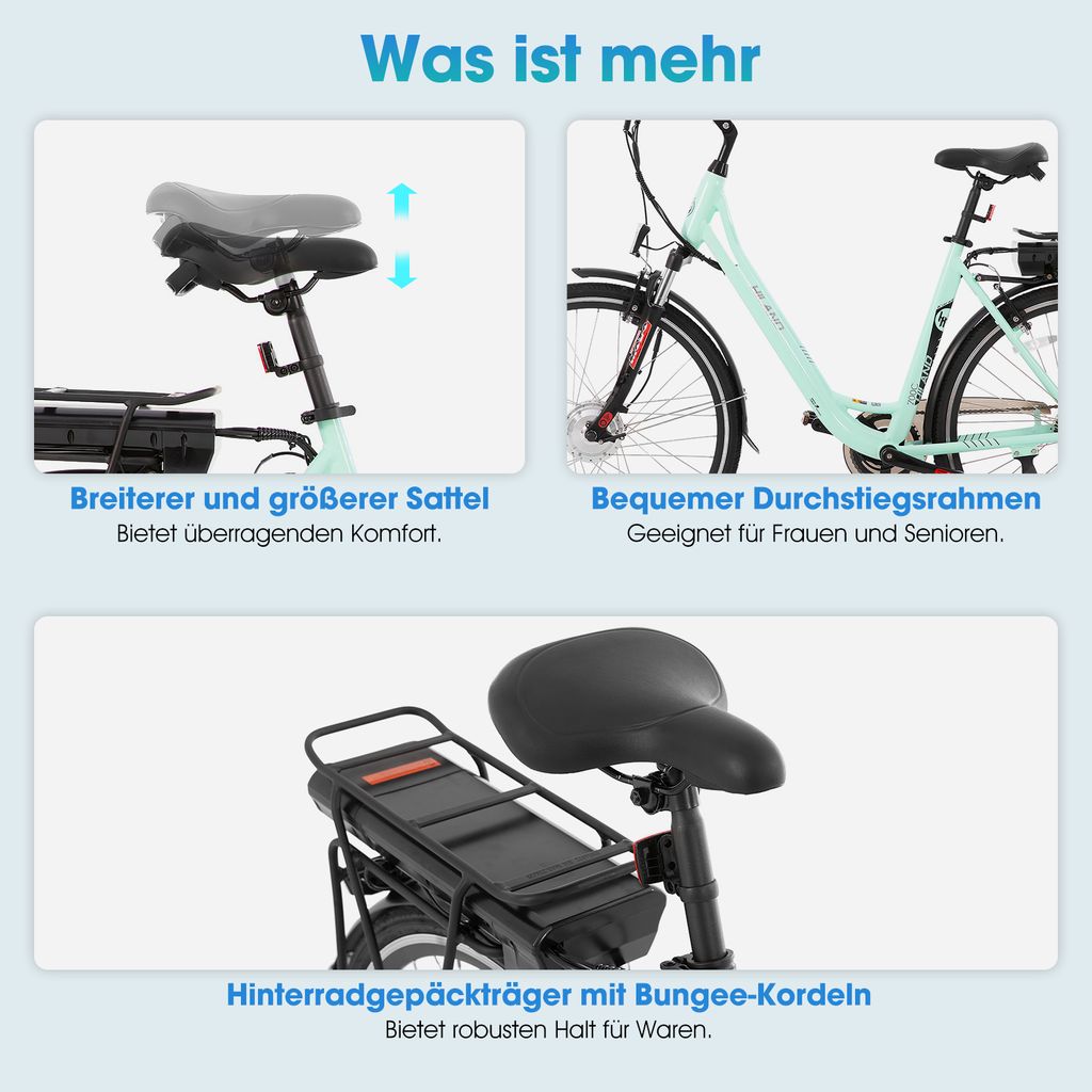 Hiland 28 Zoll Aluminium E-Bike für Damen und Herren, 250 Produktbild 4