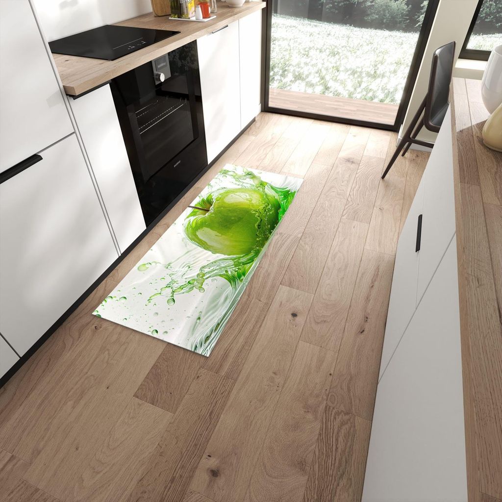 Küchenteppich 60x150cm rutschfest & abwischbar PVC Läufer - Splash Apfel