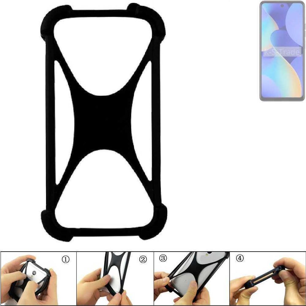 K-S-Trade Handy-Hülle Schutz-Hülle kompatibel mit Tecno Spark 10 Silikon Bumper TPU Softcase Smartphone Stoßschutz, schwarz