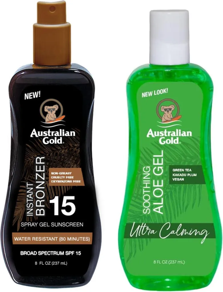 Kit Australian Gold Solare SPF 15 Bronzer + Aloe Doposole Lenitivo