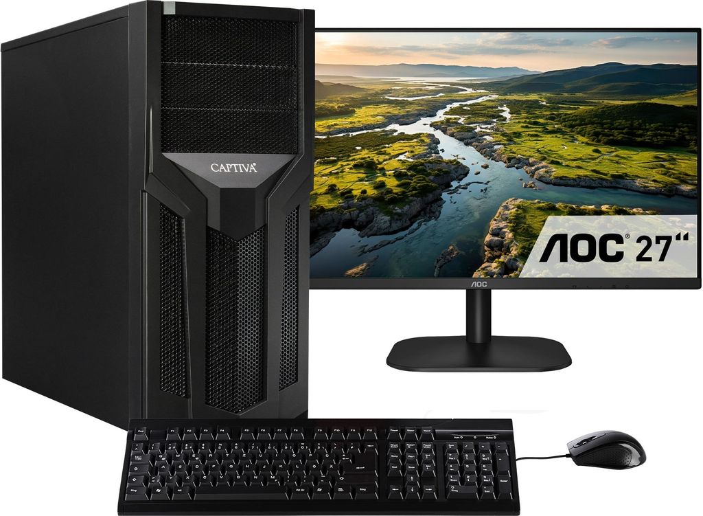 CAPTIVA Workstation I75-781 TFT Bundle, 3,6 GHz, Intel Core i7, i7-12700K, 64 GB, 1 TB, DVD-RW