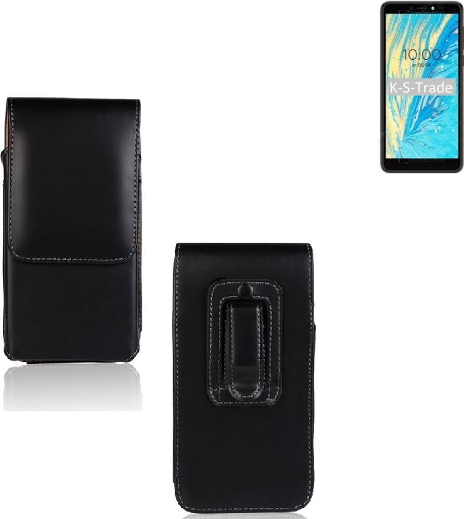 K-S-Trade Gürteltasche für BQ Mobile BQ-5740G Spring Schutz Hülle Handy Hülle mit Magnetverschluss Holster in schwarz