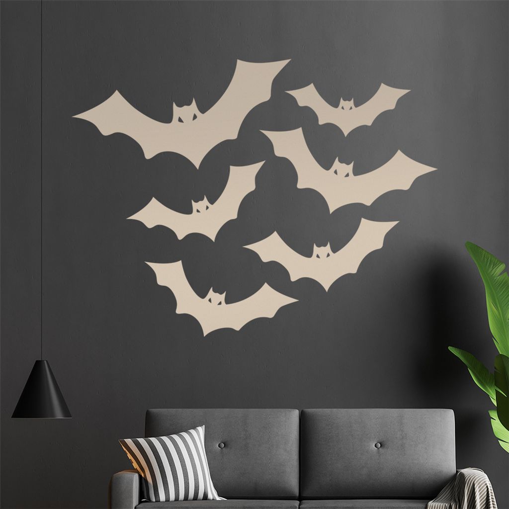 Fledermaus Schwarm Wandtattoo in 6 Größen - Wandaufkleber Wall Sticker - Dekoration, Küche, Wohnzimmer, Schlafzimmer, Badezimmer