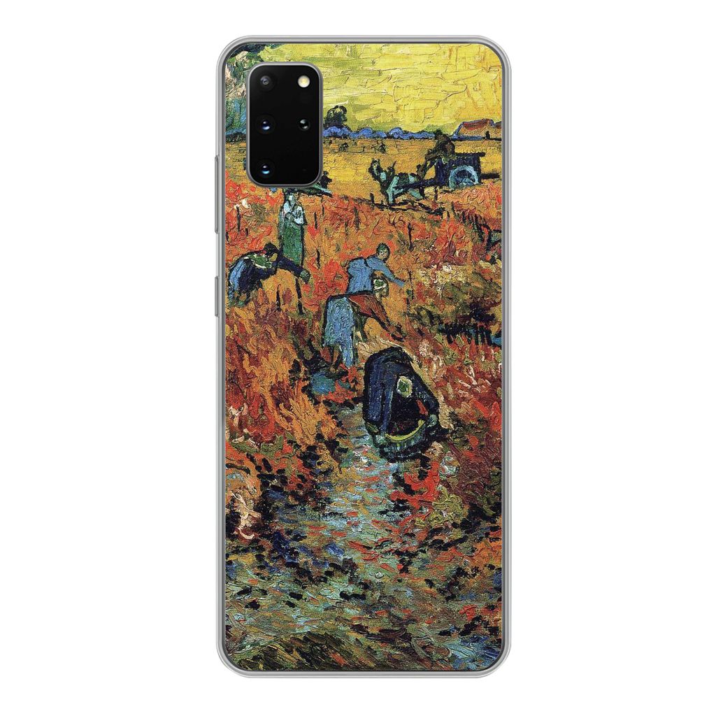 MuchoWow Handyhülle Schutzhülle Hülle für Samsung Galaxy S20 Plus Der rote Weinberg - Vincent van Gogh Silikon Softcase Handy Hülle - Hartsc...