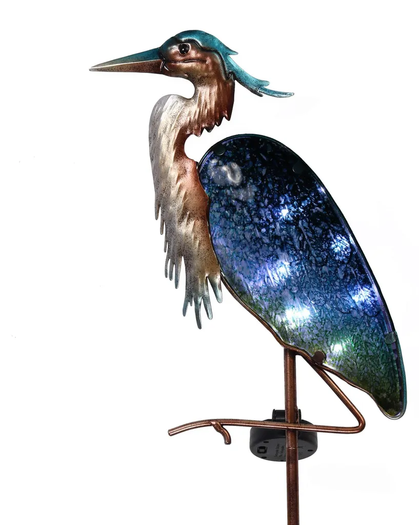 Lampe solaire décorative héron 99 cm idée cadeau maman pour la terrasse