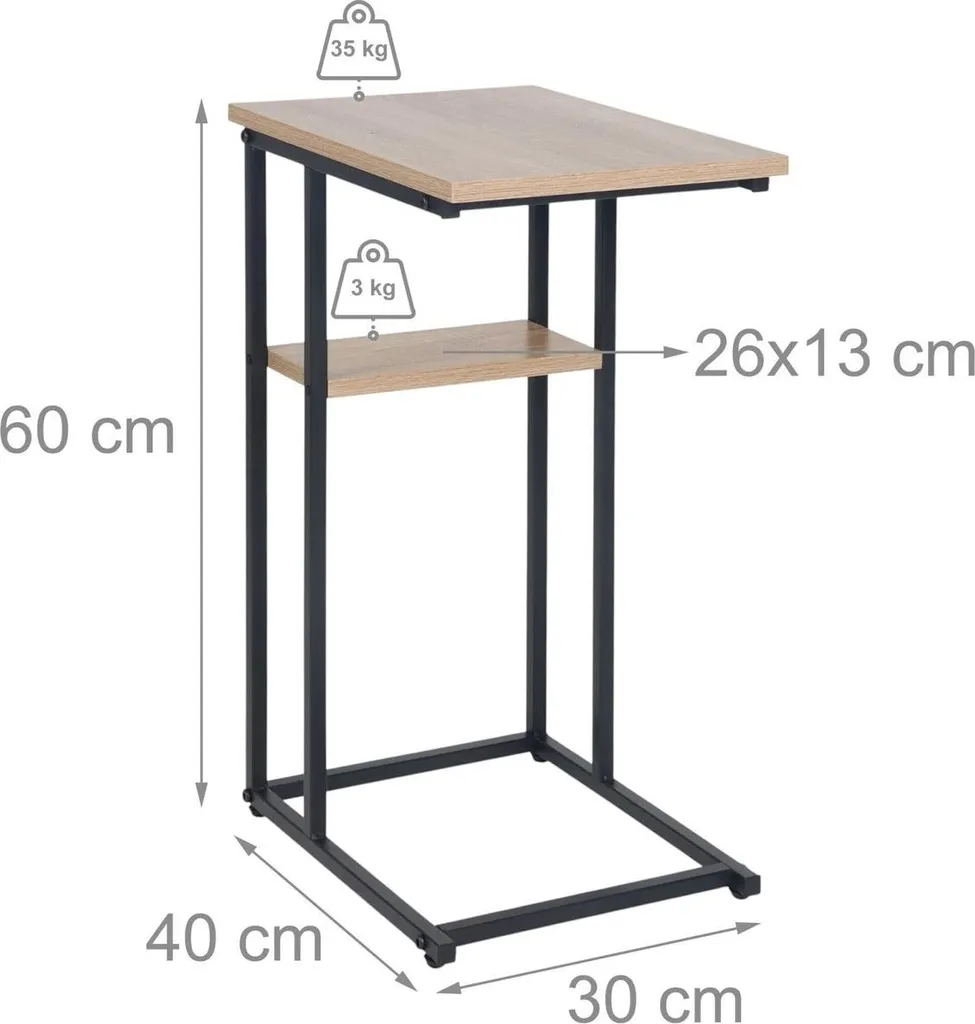 Table de lit pour ordinateur portable en forme de C avec rangements - 3