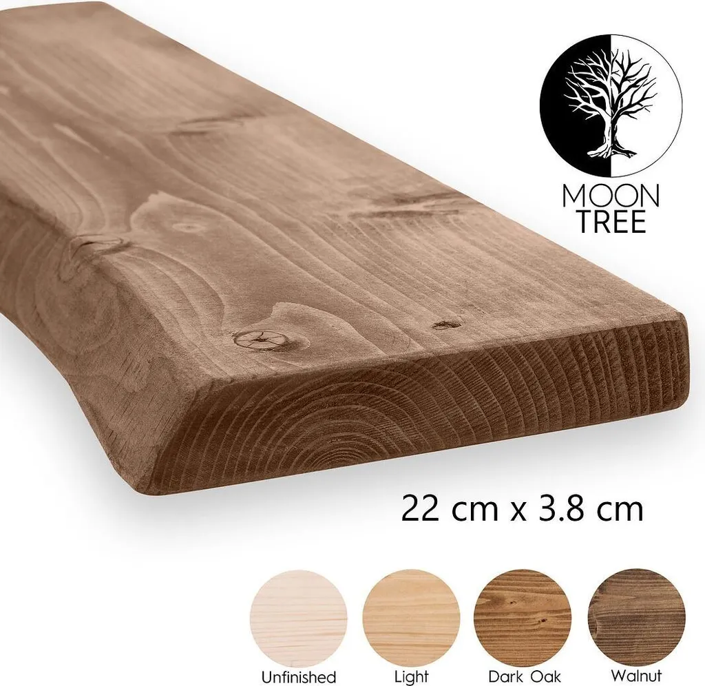 MoonTree Aksel Mensola Legno Noce 120cm - Vera Arte Rustica da Parete