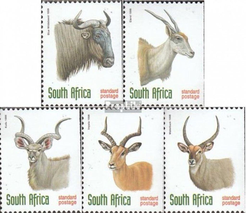 Briefmarken Südafrika 1998 Mi 1124y D-1128y D (kompl.Ausg.) postfrisch Einheimische Tiere