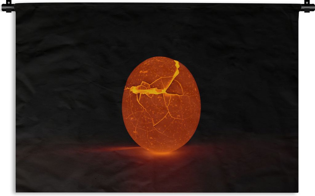 MuchoWow Wandteppich Wandbehang Glühendes Ei 120x80 cm Tapisserie Dekoration Wandtuch - Wanddekorationen - Wandtücher