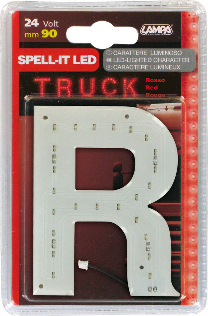 Klebebuchstabe Lampa LED Lampa Led, 90 mm, 24V - Rot - R