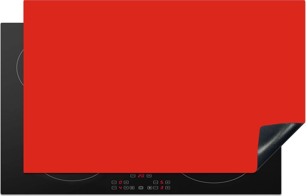 KitchenYeah Herdabdeckplatte Rot - Farbe - Einfarbig , 83x51cm, Küche Deko, Glaskeramikfeld Herdabdeckung, Abdeckplatte fùr Kochfeld