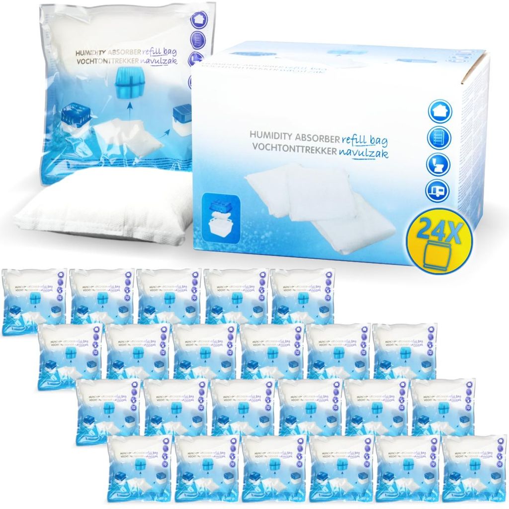 24x Luftentfeuchter Granulat 400g Nachfüllpack universal Feuchtigkeits-Stopper Beutel