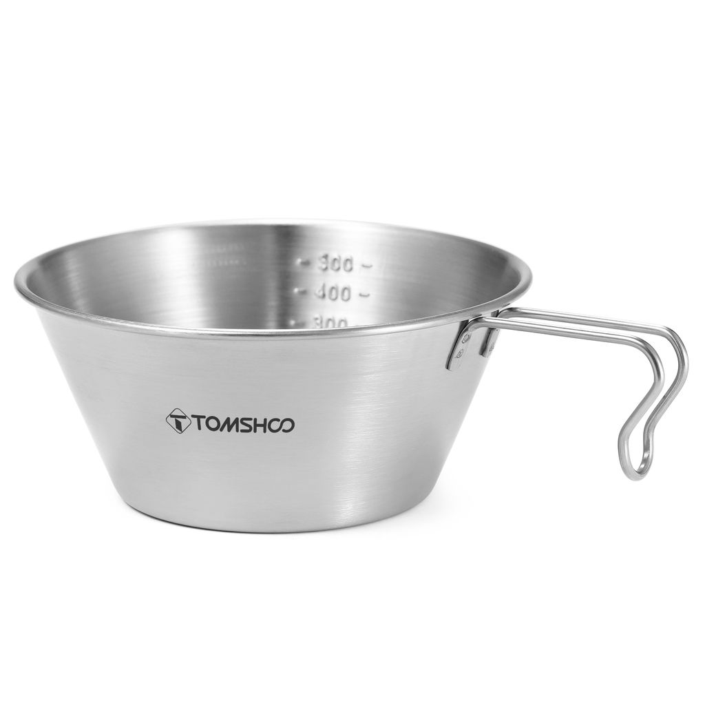 TOMSHOO Edelstahl Sierra Cup 200ml/500ml Messbecher Schuessel fuer Outdoor Camping Backpacking Picknick