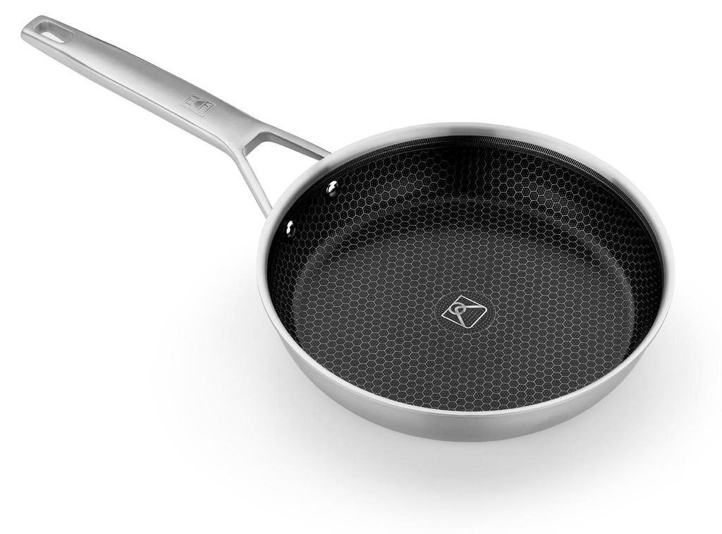 BRA Hybrid Cell | Edelstahlpfanne mit Keramik-Antihaftbeschichtung, 26 cm, PFAS-frei, Hybrid-Technologie mit Edelstahlzellen, Geeignet für alle He...