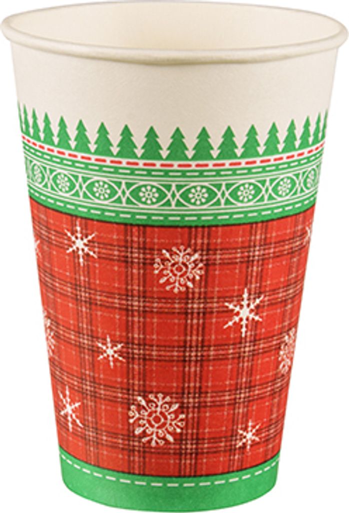 10 Trinkbecher, Pappe 0,2 l Ø 7 cm · 9,7 cm "X-mas Celebration"