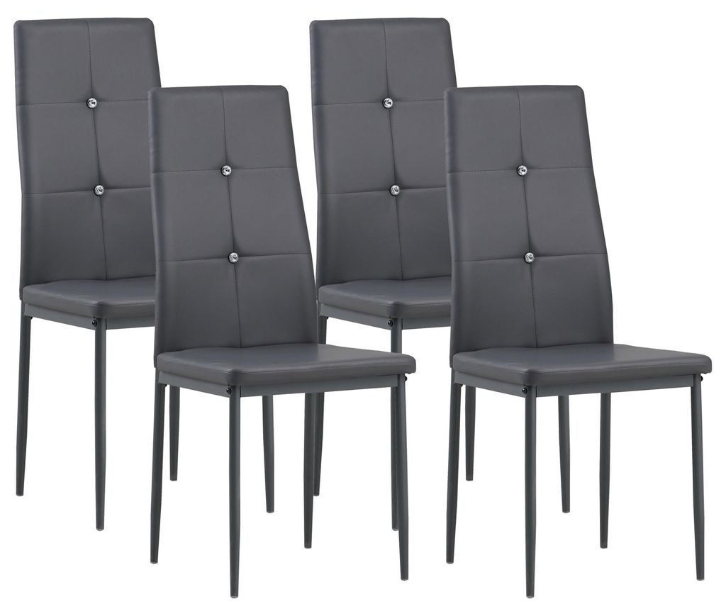 Albatros Esszimmerstühle DIAMOND 4er Set, Grau - Edler Produktbild 