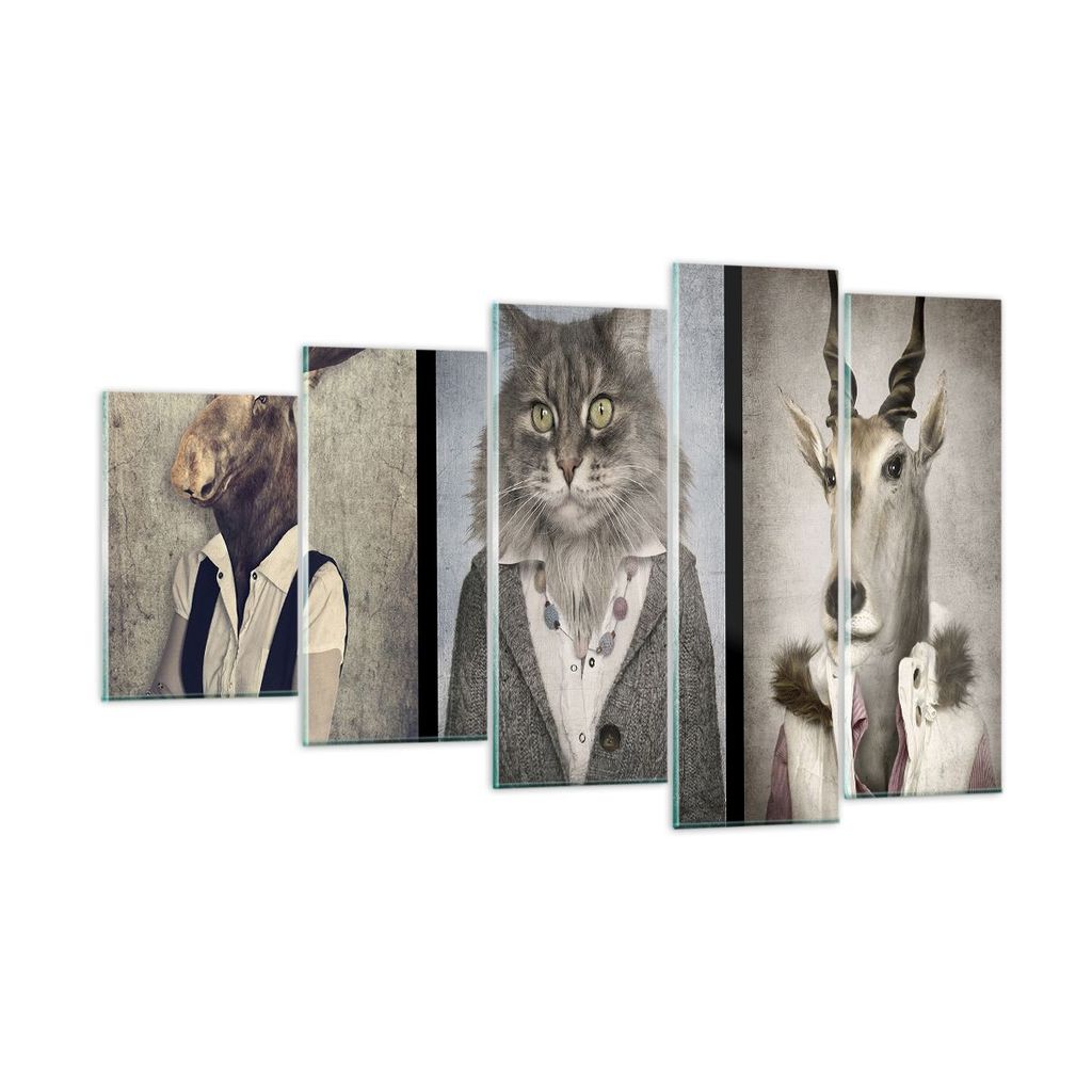 Bilder auf glas - Tier Abstraktion - 100x60cm - Glasbilder - Wandbilder - Kunstdruck - zum Aufhängen bereit - Wanddekoration aus Glas - Glas Bilde...