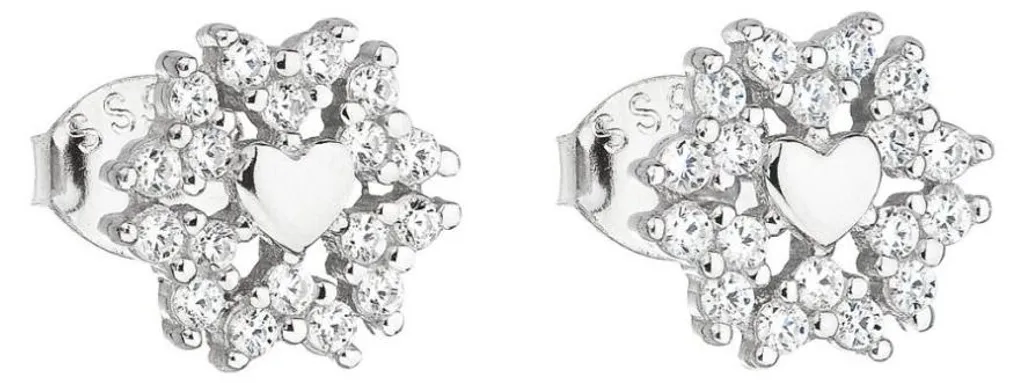 Boucles d'oreilles argent zircons cœur 11128.1 : l'éclat intemporel