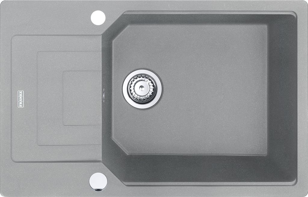 Franke Spüle URBAN UBG 611-78 XL in STEINGRAU mit Excenterbedienung Drehknopf Edelstahl / Ausschnittmaß 760 x 480 mm / Granitspüle