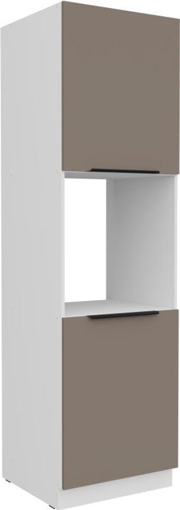 Küchenschrank für Einbaubackofen LUNARA – Breite 60 cm, Dunkelbeige/Weiß