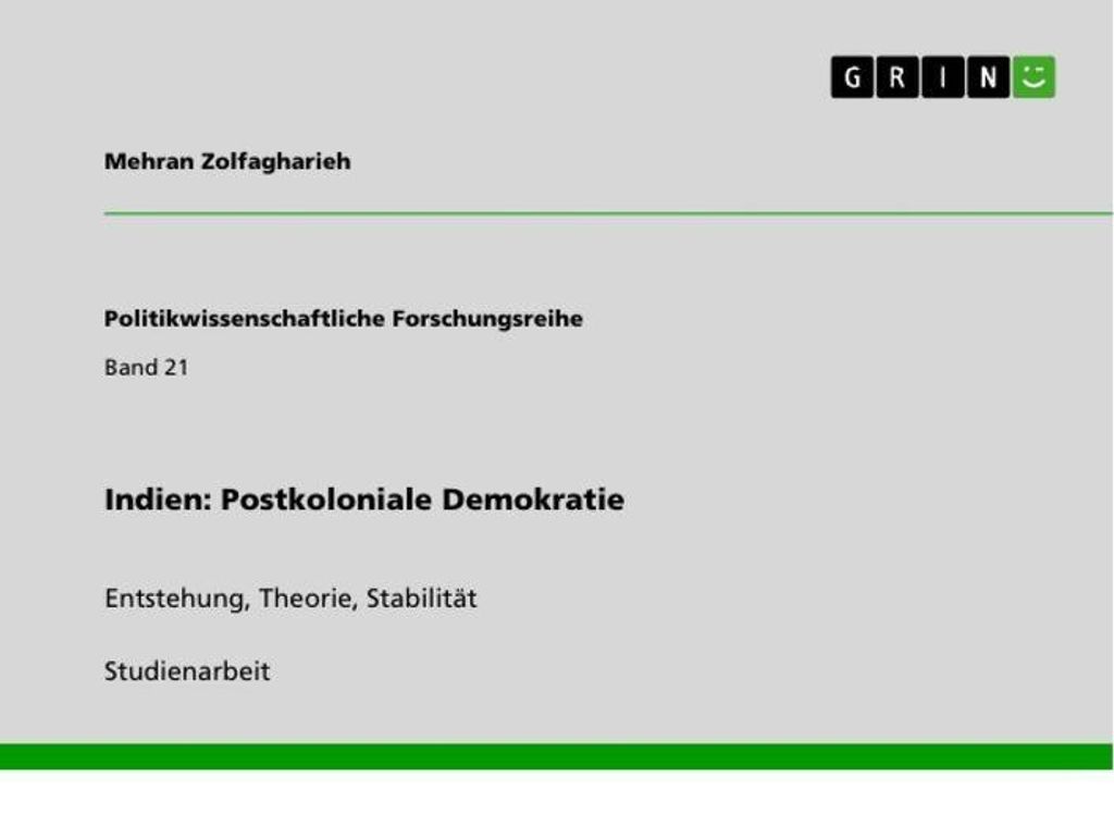 Indien: Postkoloniale Demokratie