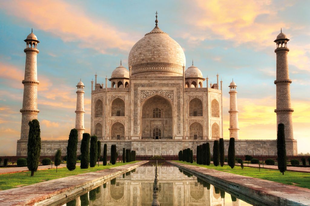 Taj Mahal Kunstdruck Bild - Der Kronen-Palast In Der Morgensonne (80 x 120 cm)