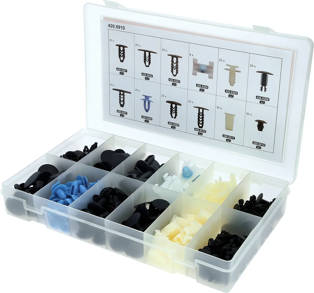 Assortiment d'agrafes de carrosserie pour Fiat KS TOOLS 308 éléments