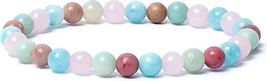 Bracelet Anti-Stress en Pierres Naturelles Quartz et Amazonite - 2 Pcs