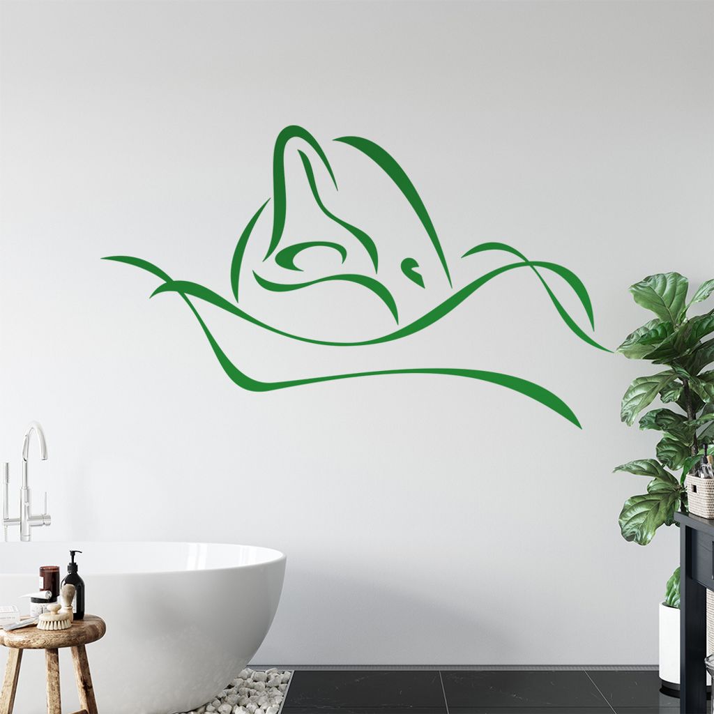 Delfin Linien - Delfine Wandtattoo in 6 Größen - Wandaufkleber Wall Sticker - Dekoration, Küche, Wohnzimmer, Schlafzimmer, Badezimmer