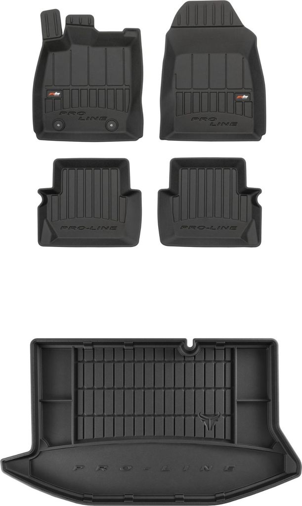 FROGUM Gummimatten Auto Fußmatten + Kofferraummatte für Ford Fiesta VI 2008-2017