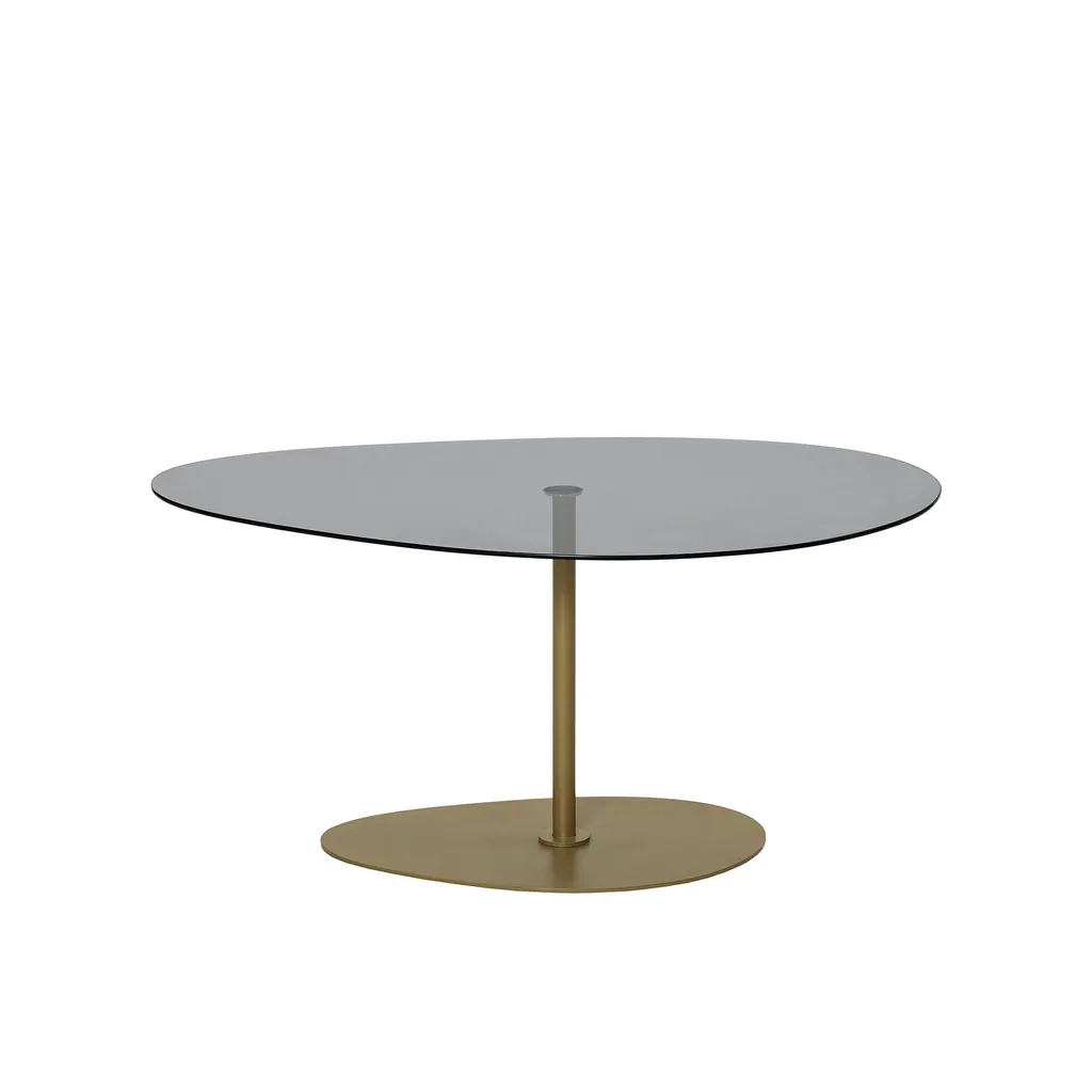 Table basse Porto 100% verre trempé gris et structure dorée de luxe 90x60 - 9