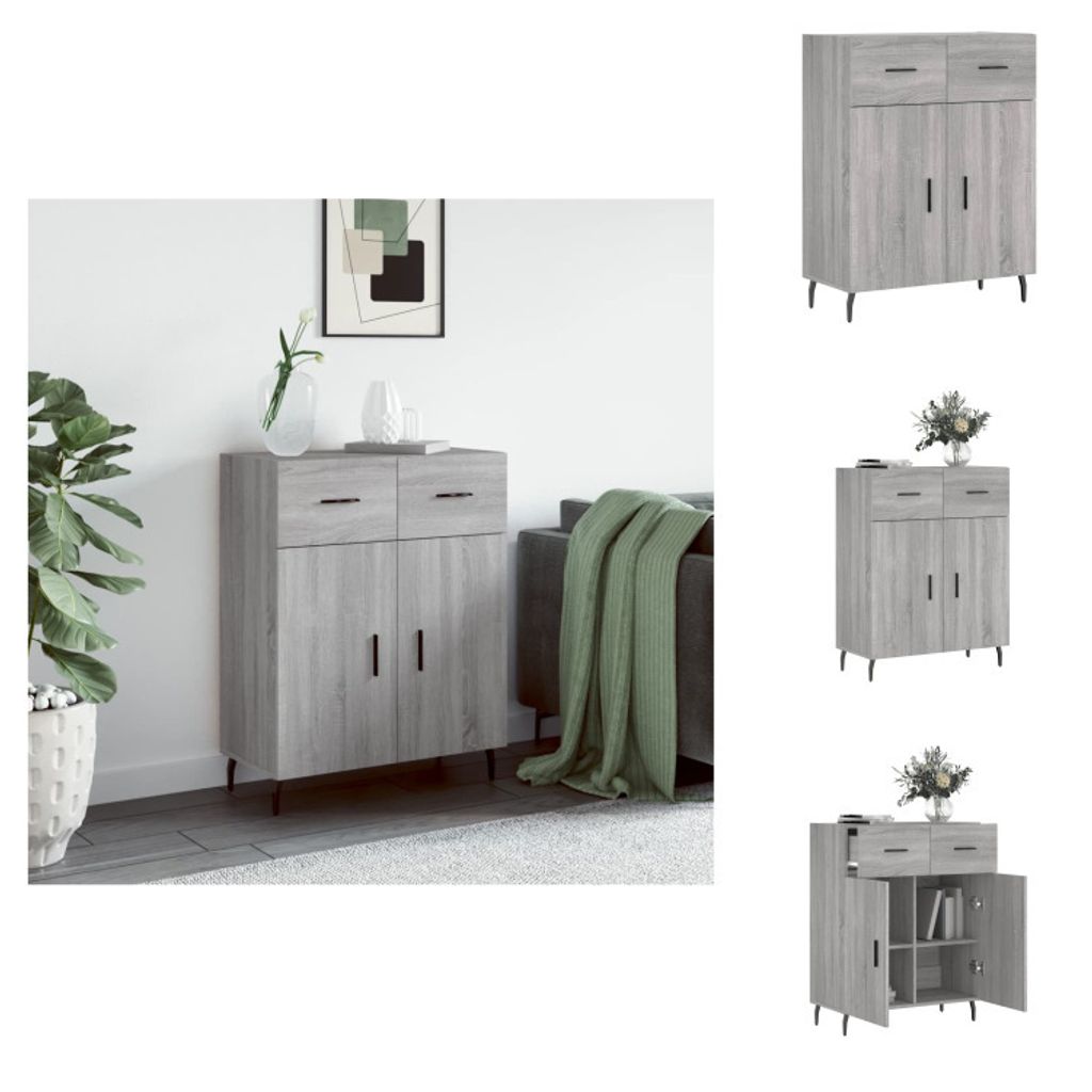vidaXL Sideboard Grau Sonoma 69,5x34x90 cm Holzwerkstoff - Sideboards