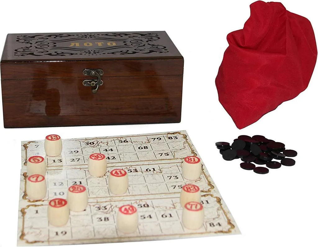 Jeu de Loto Russe Durable : Coffret Bois contre l'Usure du Plastique