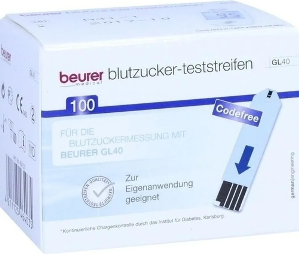 Beurer GL 40 Test Glicemia 100 pz | Confezione Doppia Risparmio