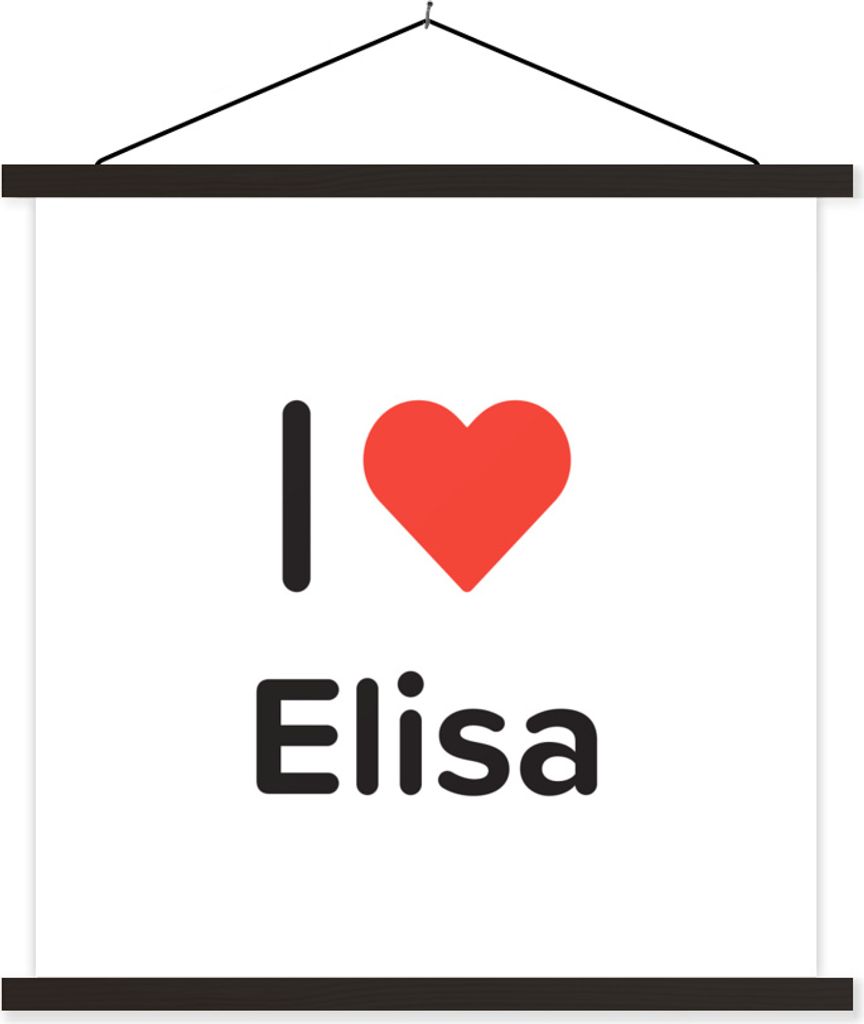 MuchoWow Textilposter Ich liebe - Elisa - Mädchen 90x90 cm mit schwarzem Rahmen - Magnetisches
