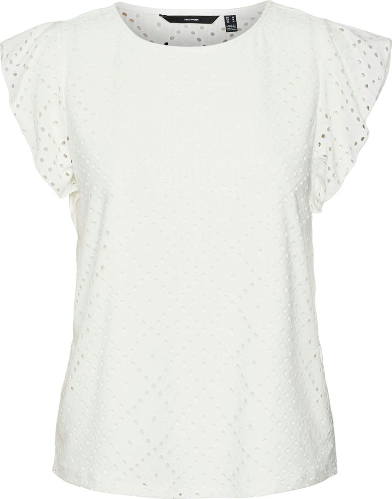 VERO MODA Shirt Bluse mit Lochmuster und Flügelärmeln Größe: XL